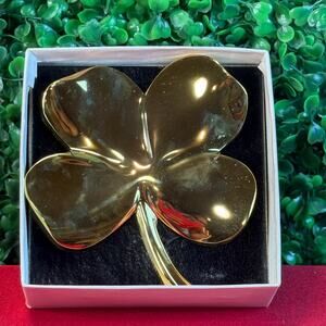 Vintage 1986 Gerity 24 Karat Gold Plated Gerity Four Leaf Clover Hope Faith Love